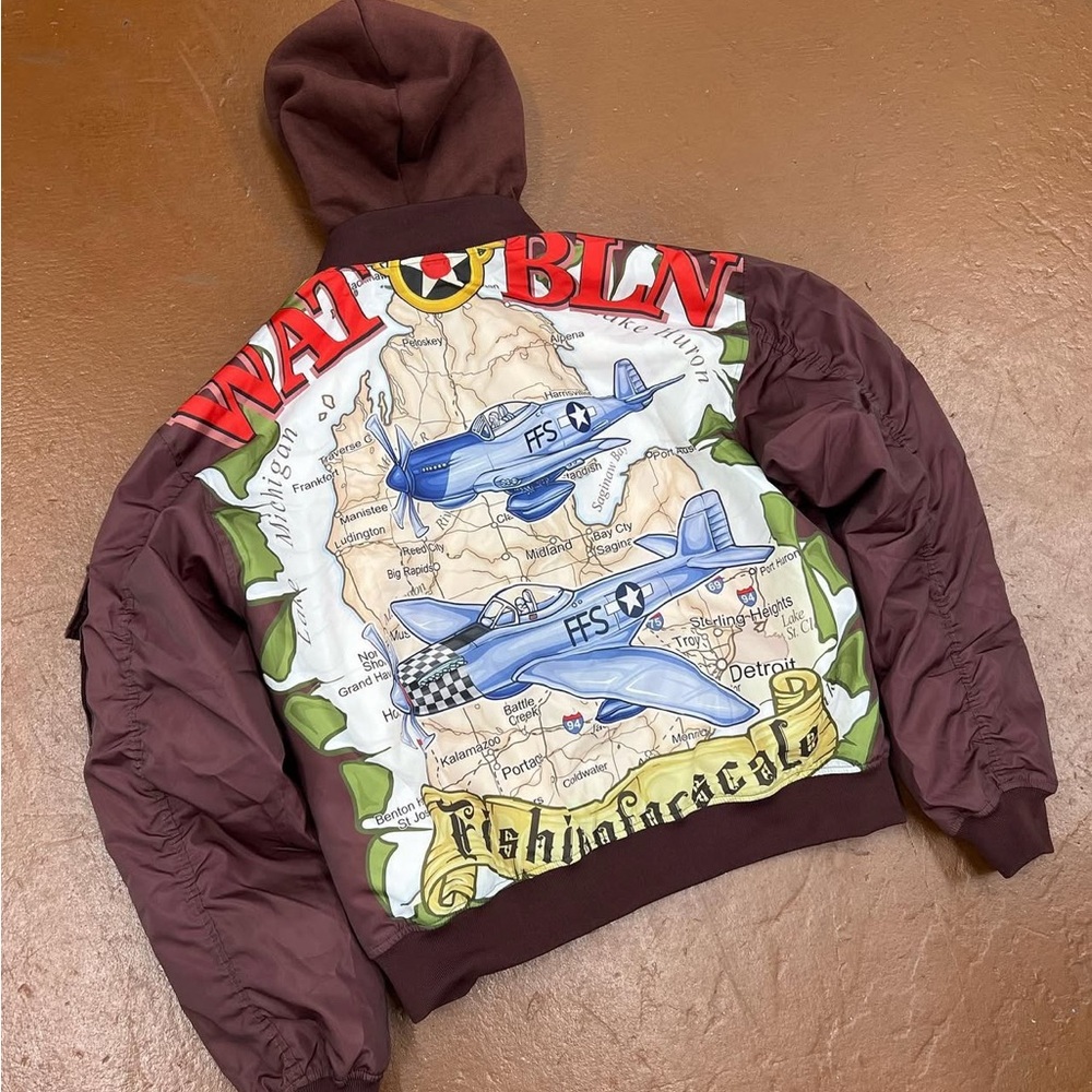 Stylish Burgundy Bomber Jacket by fishingforscale